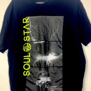 Vintage soul star short sleeve Tshirt. Designed in England. Black size L